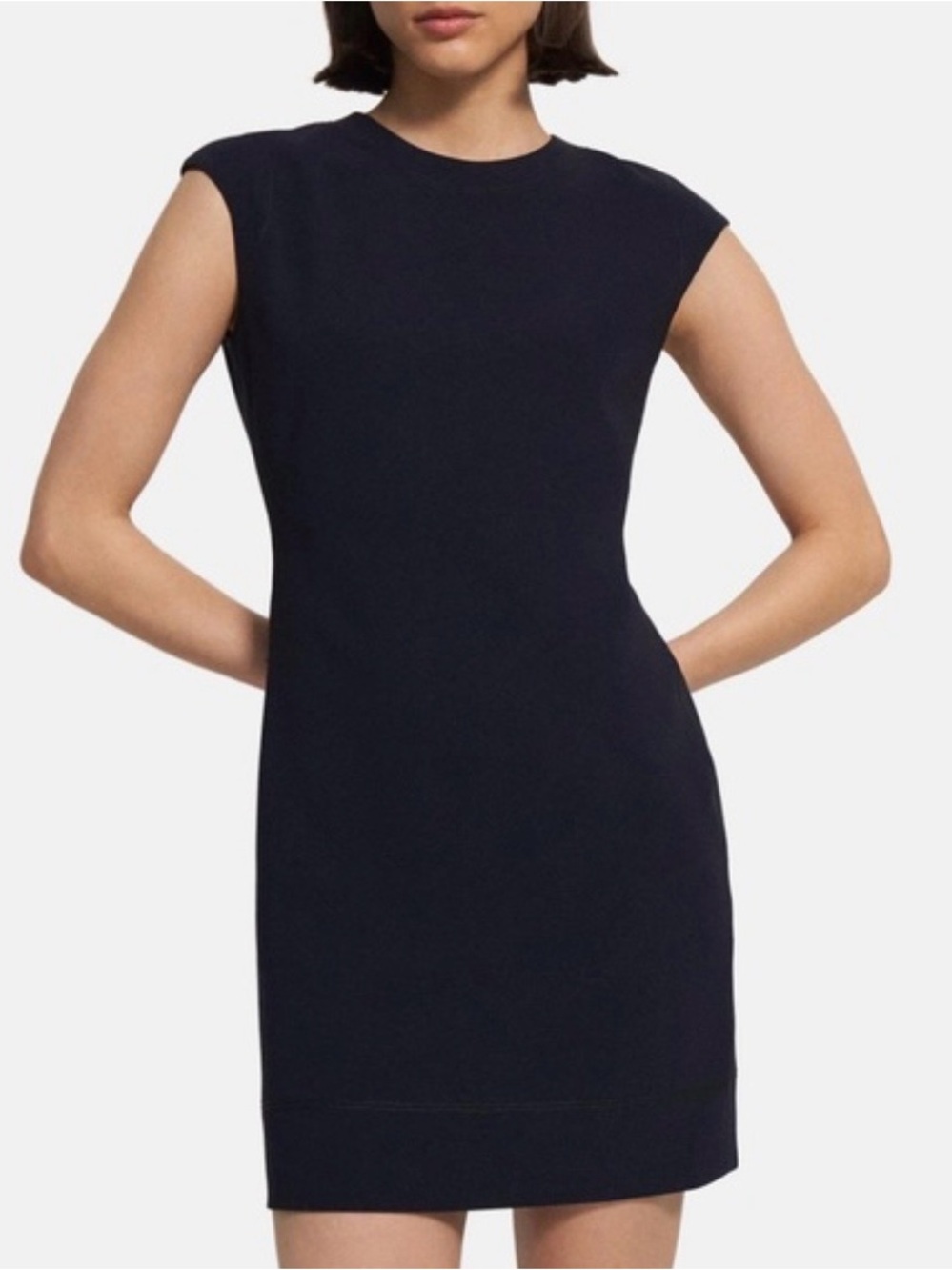 Theory Navy Cap-Sleeve Sheath Dress